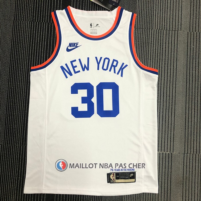 Maillot New York Knicks Julius Randle NO 30 75th Anniversary Blanc